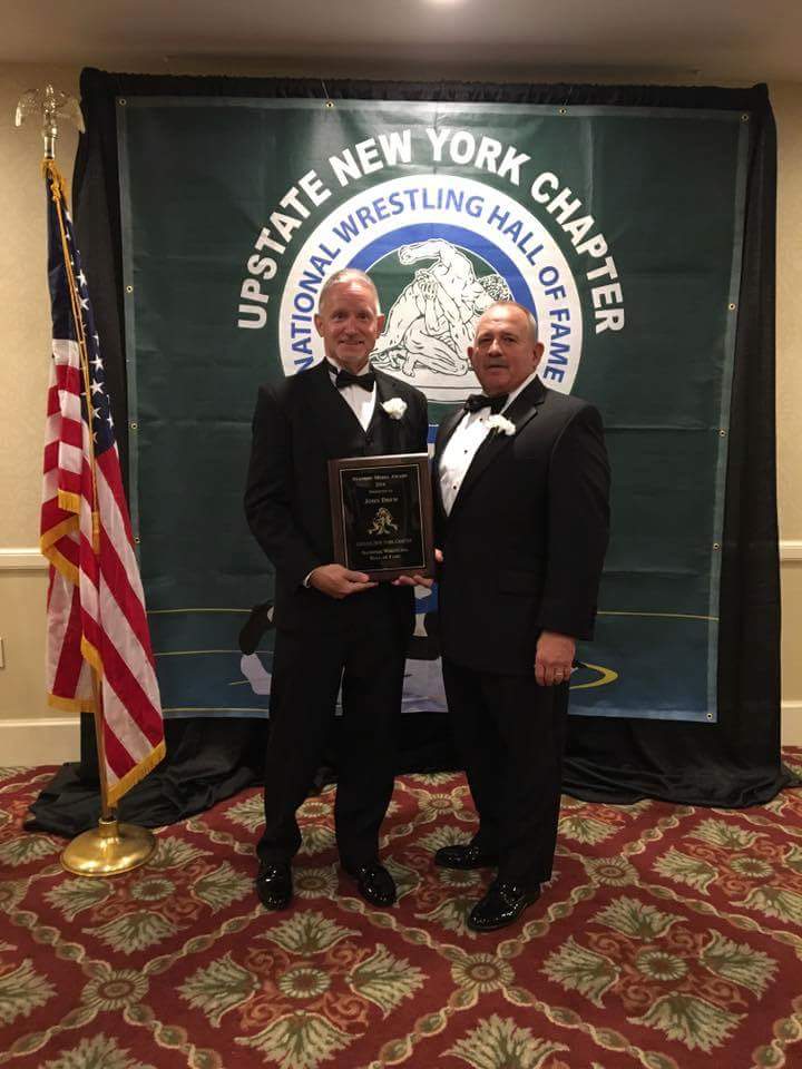 Coch Bob Zifchock with fellow HOF inductee John Drew from cnywrestling.com